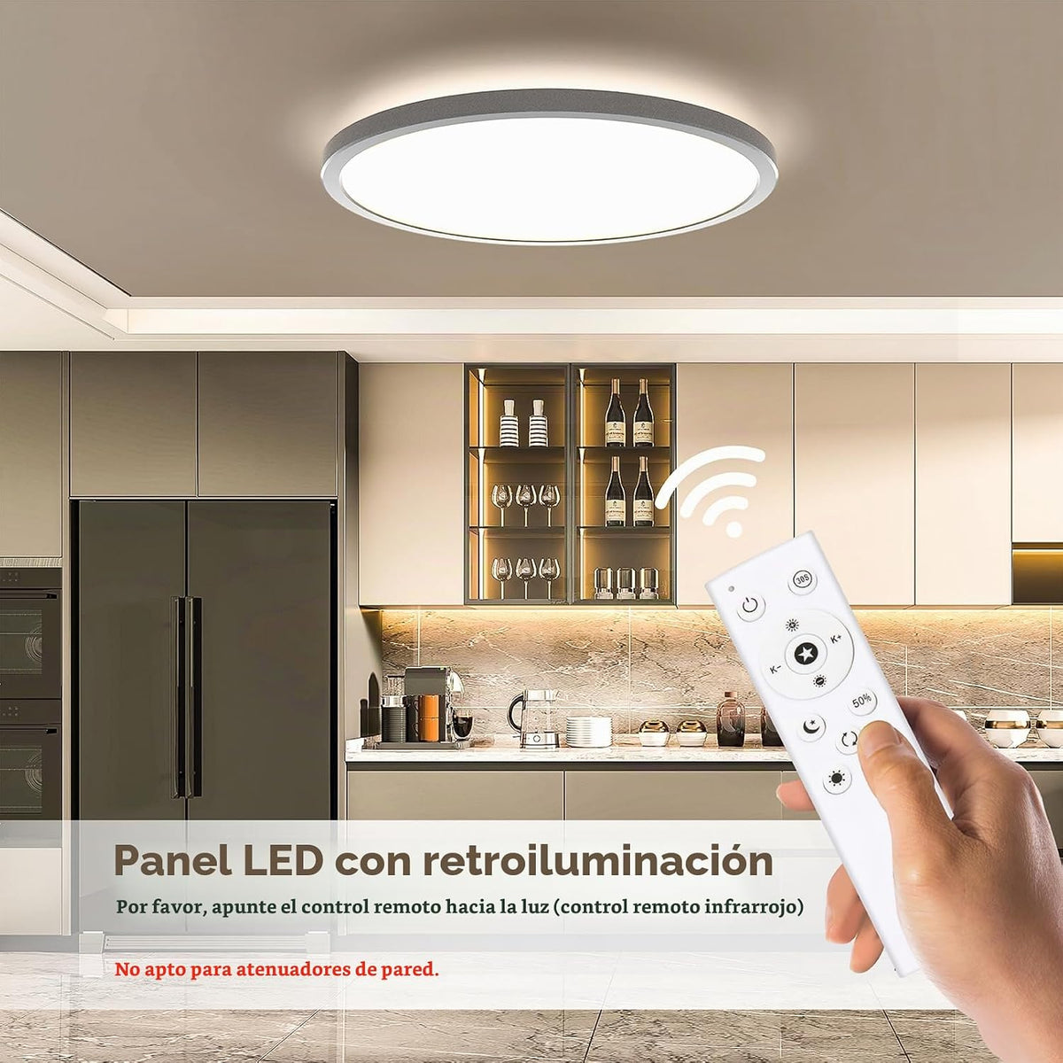 BLNAN Lámpara de techo LED regulable con control remoto, 12 pulgada...