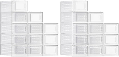 SONGMICS - Cajas de zapatos, caja de plástico transparente para ten...