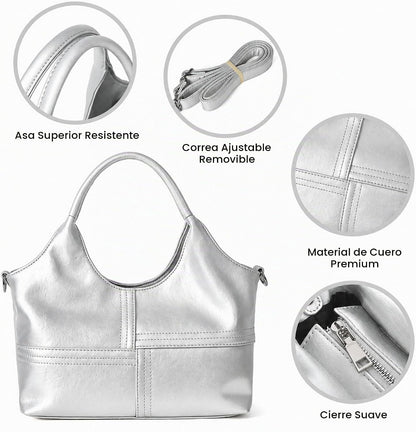 KOGTLA Bolsos de cuero vegano para mujer con correa de bandolera de...