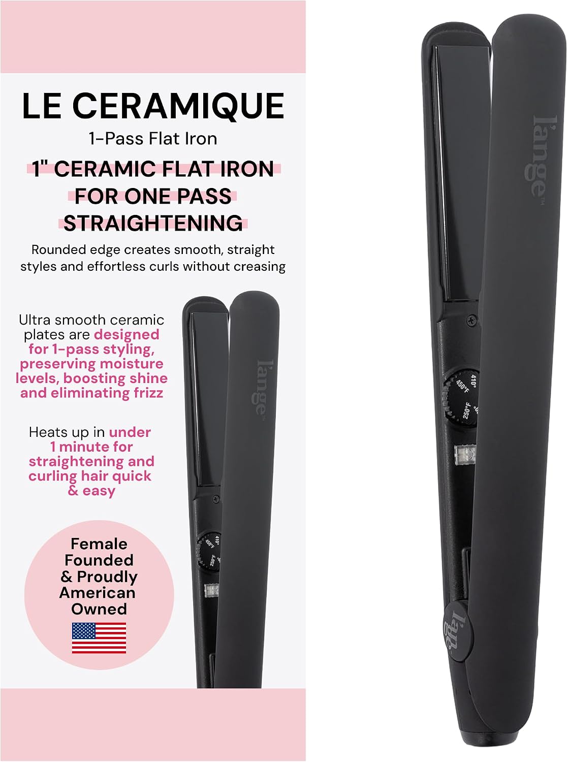 L'ANGE HAIR Le Ceramique - Plancha de pelo de 1 pasada | Planch...