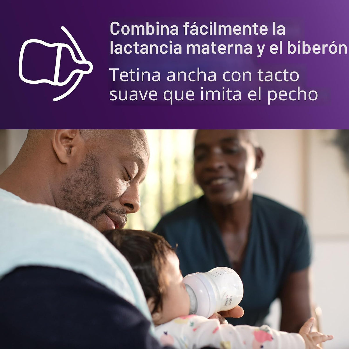 Philips Avent Biberones naturales, flujo medio, 9 onzas, sin BPA, p...