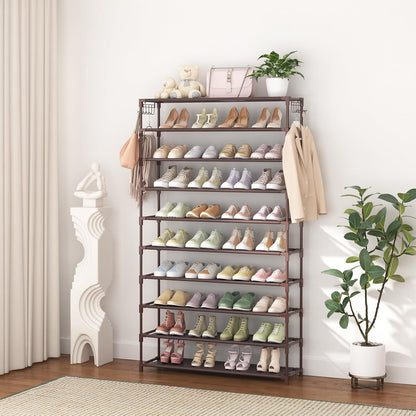 LANTEFUL Zapatero de 10 niveles, 50 pares, organizador de zapatos a...