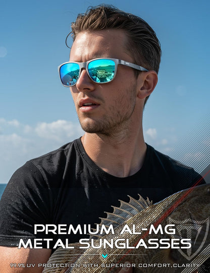 ATTCL Gafas de sol polarizadas para hombre Al-Mg Metal ultraligeras...