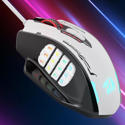 Redragon M908 Ratón con cable RGB MMO Gaming 12400 DPI Teclas de |...