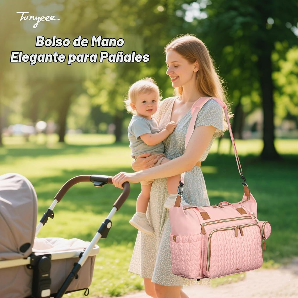 Tonyeee - Bolso para pañales, grandes bolsas de pañales impermeable...