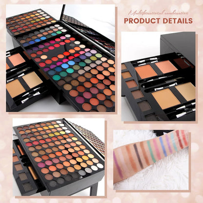 MISS ROSE Juego de caja de piano de maquillaje cosmético de 190 col...