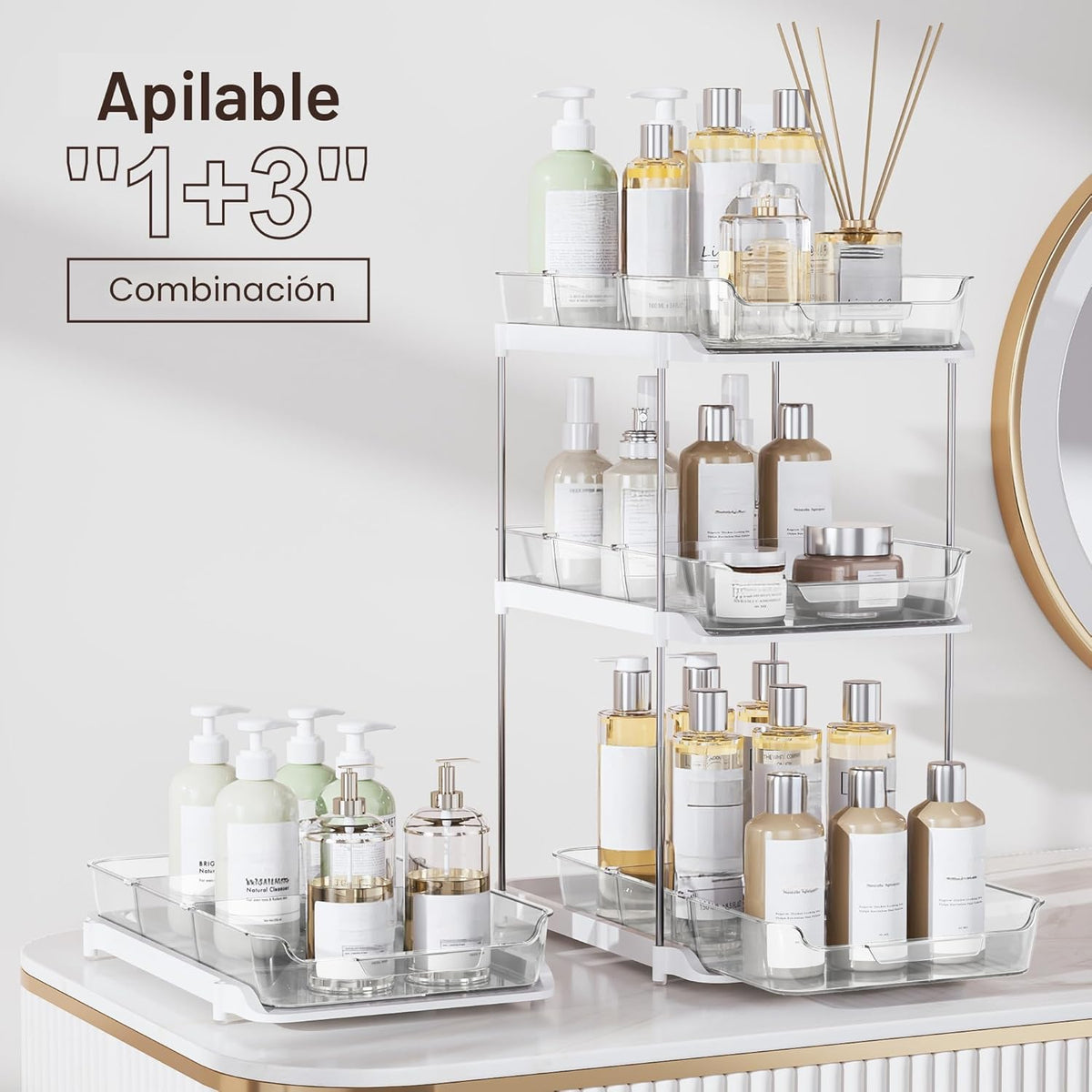 Delamu Organizadores y Almacenamiento Multiusos para Baño Debajo de...