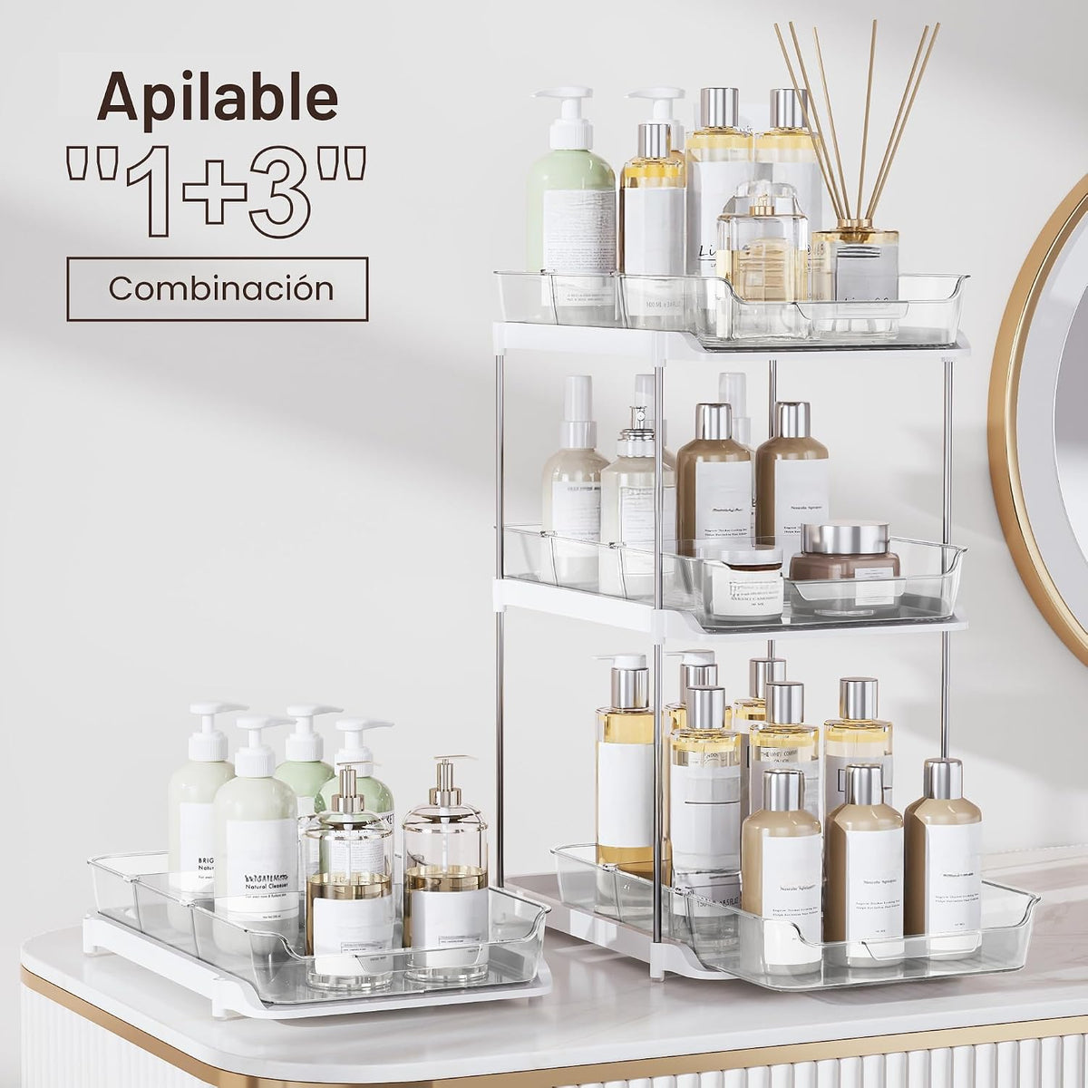 Delamu Organizadores y Almacenamiento Multiusos para Baño Debajo de...