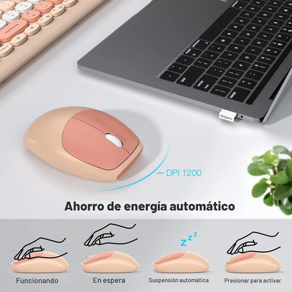 MOFII Combo de mouse y teclado inalámbricos 2.4 GHz, tamaño complet...