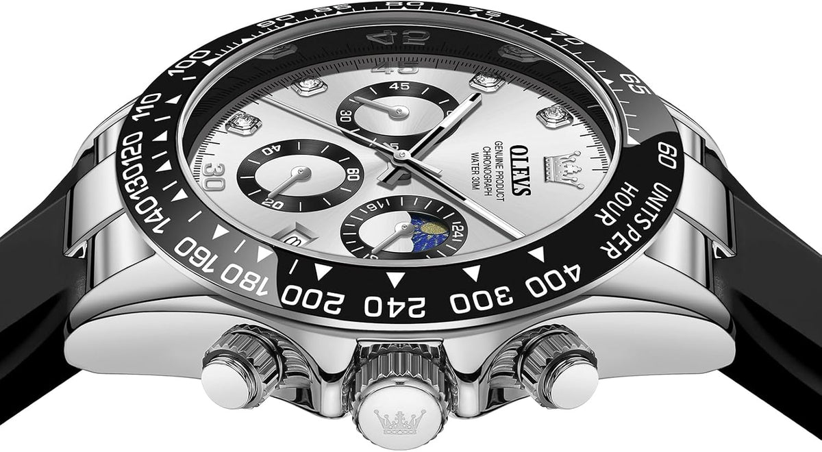 OLEVS Relojes de pulsera analógicos de cuarzo para hombre, cronógra...