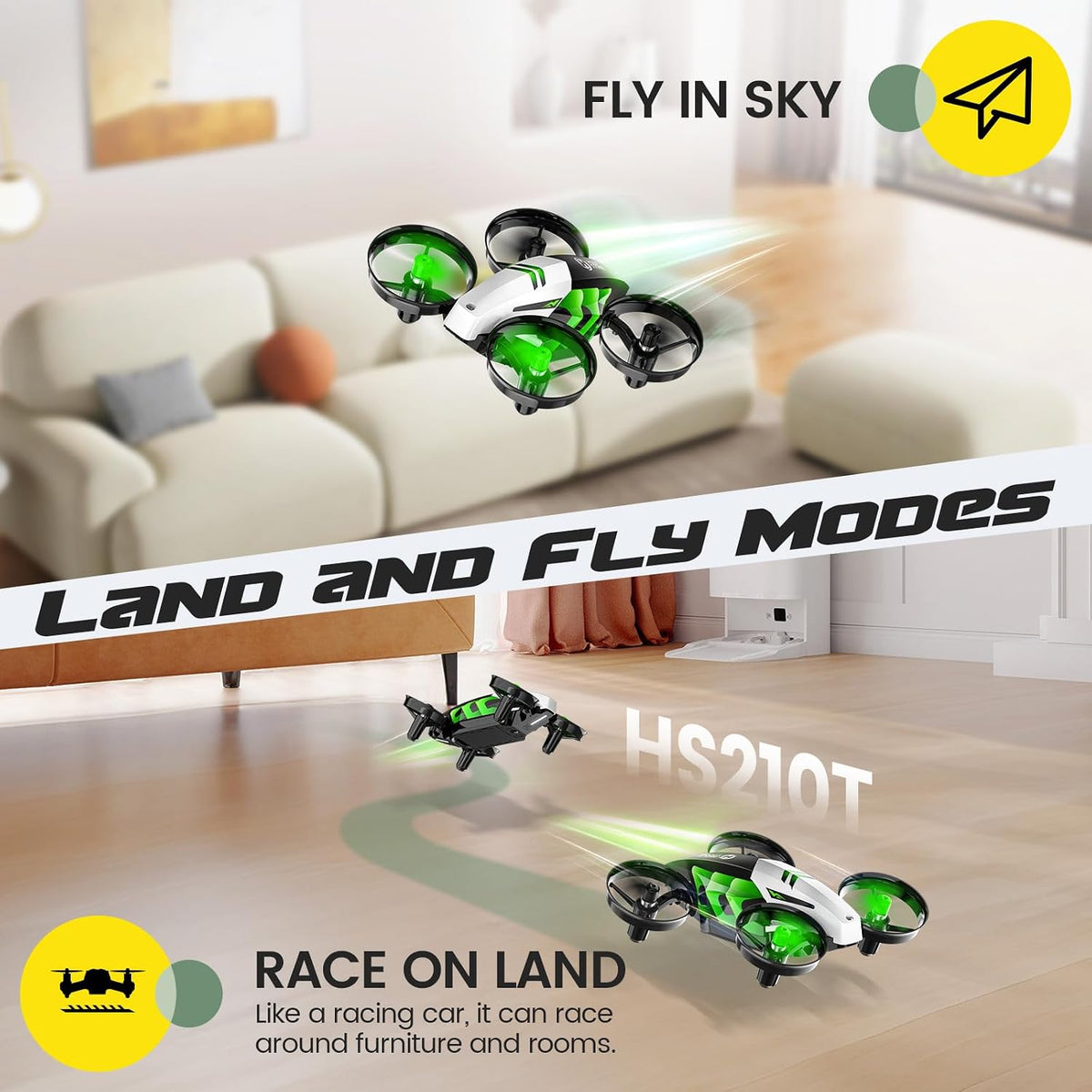 Holy Stone HS210T Drones para niños, 2 en 1 MINI Drone interior con...