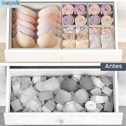 DIMJ Organizadores de cajones para ropa, paquete de 26, color blanco