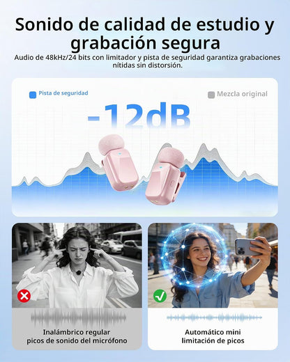 Blinfada Mini 2 micrófonos inalámbricos Lavalier para iPhone 16\/17...