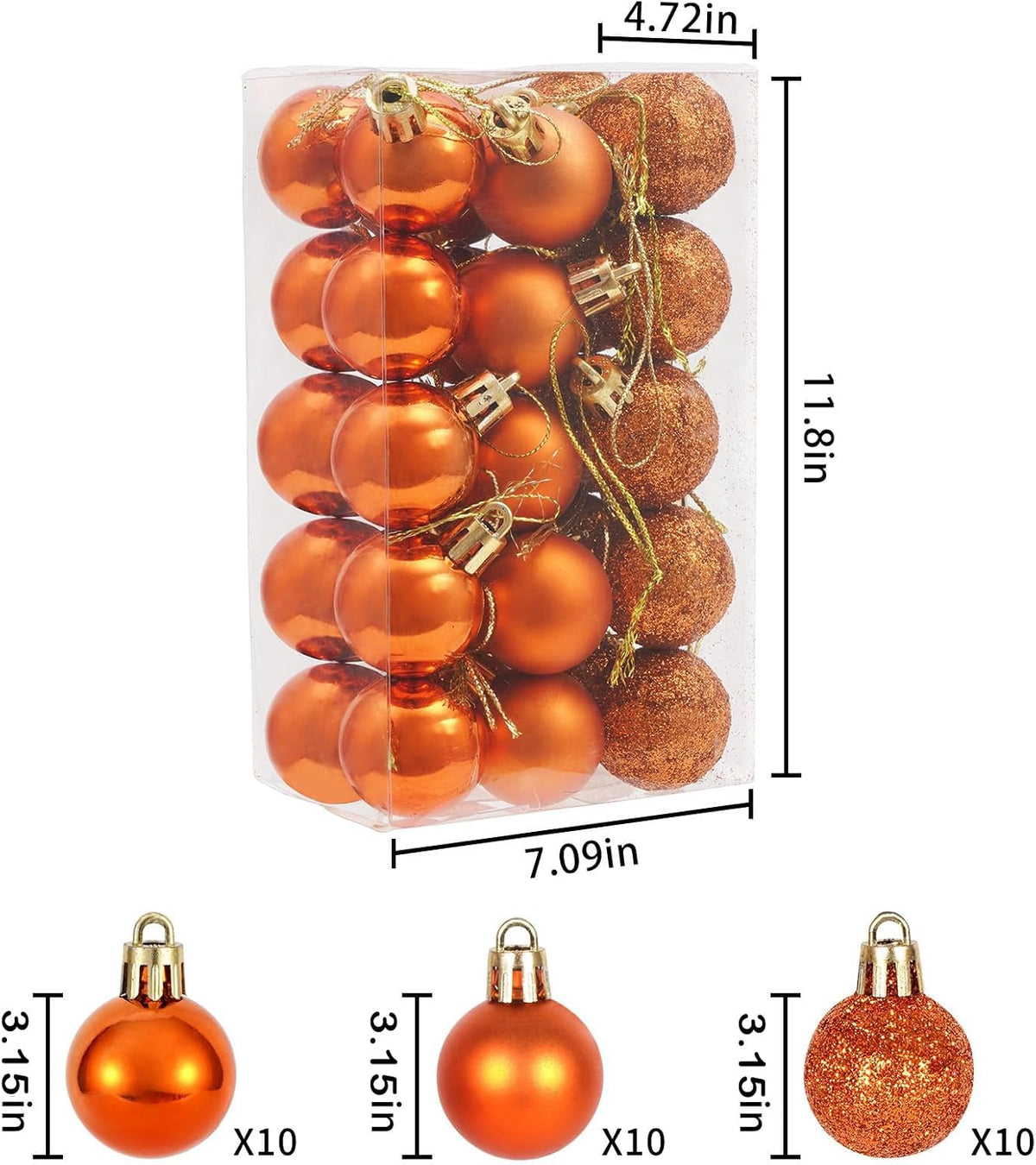Adornos de bola de Navidad de 30 quilates, decoración de árbol de N...