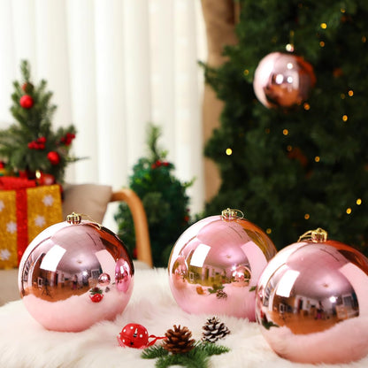 Zubebe - 4 bolas de adornos de Navidad grandes de 8 pulgadas de oro...