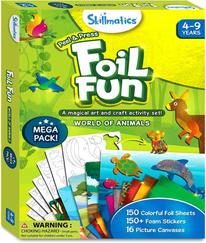 Skillmatics Foil Fun Animals Mega Pack, kit de arte de aluminio, re...