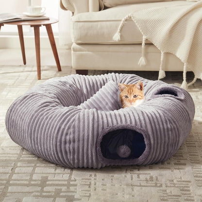 Cama Túnel para Gatos de Interior - Lindo Túnel de Donut para Gatos...