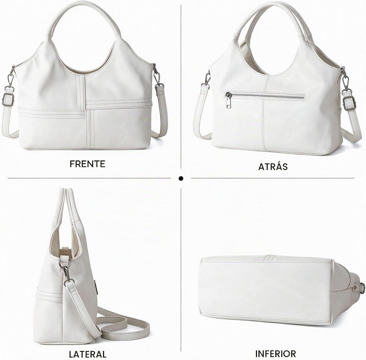 KOGTLA Bolsos de cuero vegano para mujer con correa de bandolera de...