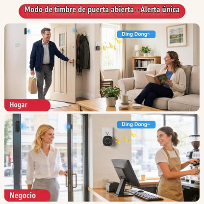 SanJie Timbre de puerta, alarma de puerta 2 en 1 con timbre único o...