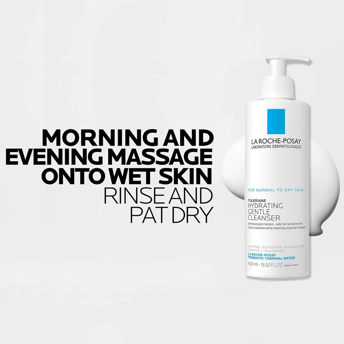 La Roche-Posay Toleriane - Limpiador facial suave e hidratante, lim...