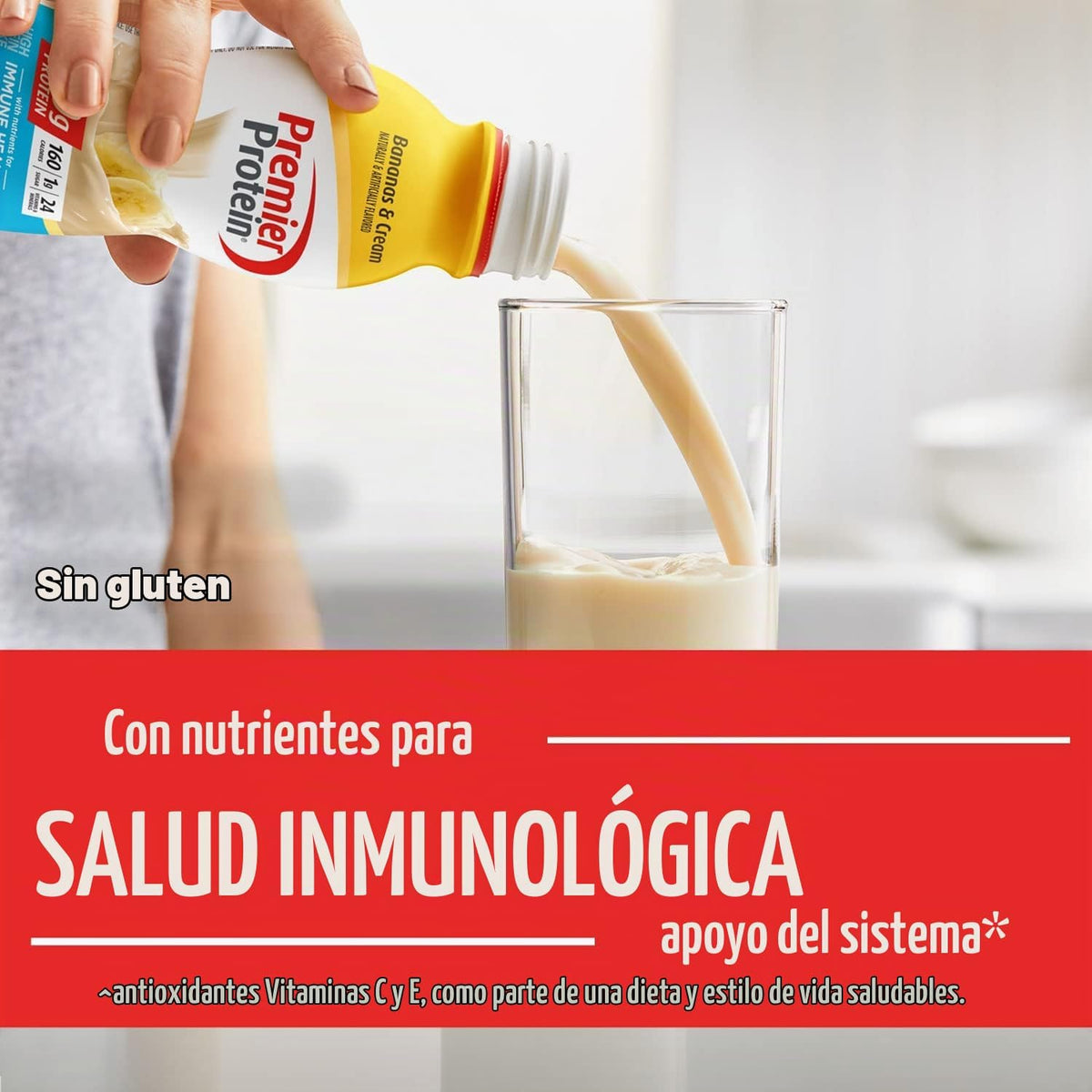 Premier Protein Batido, plátanos y crema, 1.06 oz de proteína, sin...