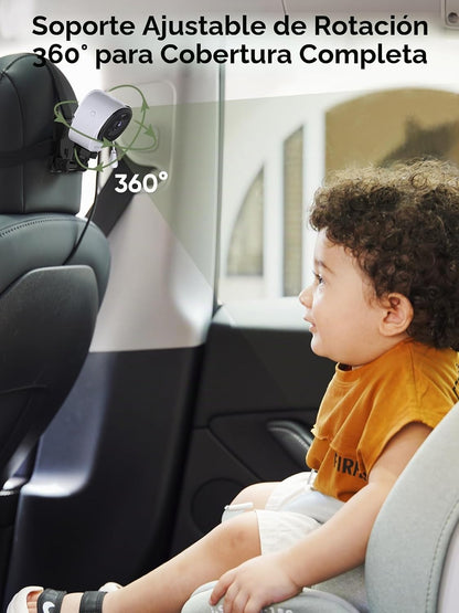 bonoch Cámara de coche de bebé de 5 "1440P para 2 niños, vista...
