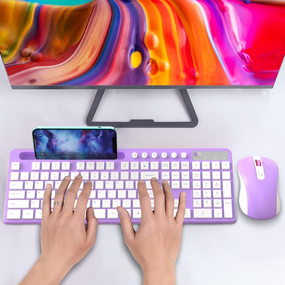 Combo de teclado y ratón inalámbricos, teclado inalámbrico ergonómi...
