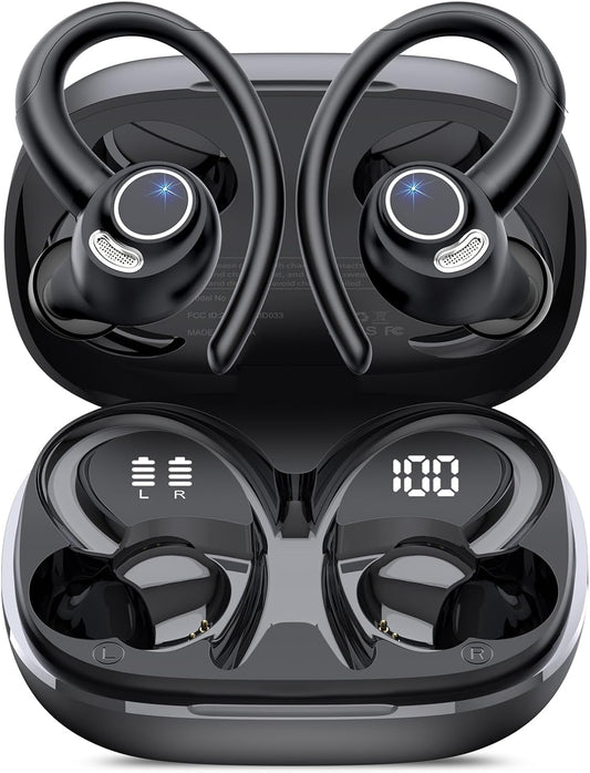 Auriculares inalámbricos, Bluetooth 5.4 Auriculares deportivos sobr...
