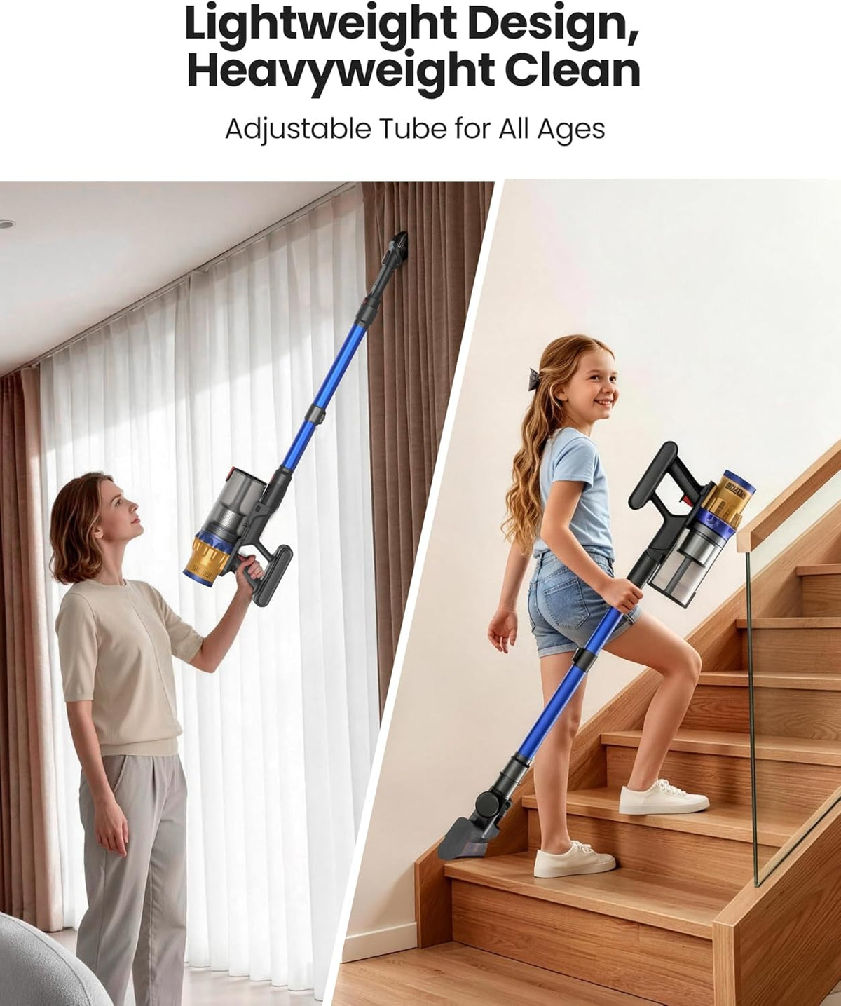 Aspiradora inalámbrica, 650 W\/55 Kpa para el hogar, aspiradora de...