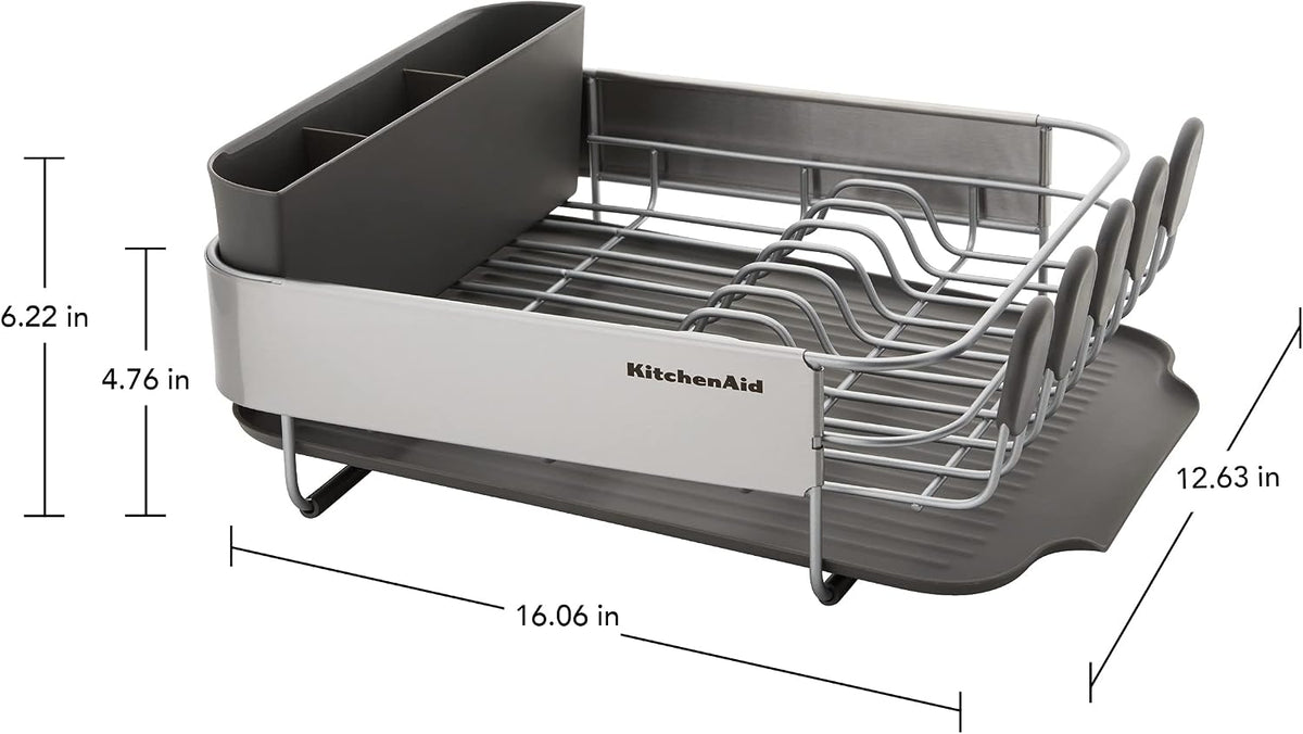 KitchenAid Escurridor de platos compacto que ahorra espacio, resist...