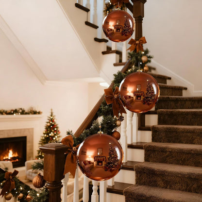 Zubebe 4 piezas Adornos de bola de Navidad extra grandes de 8"...