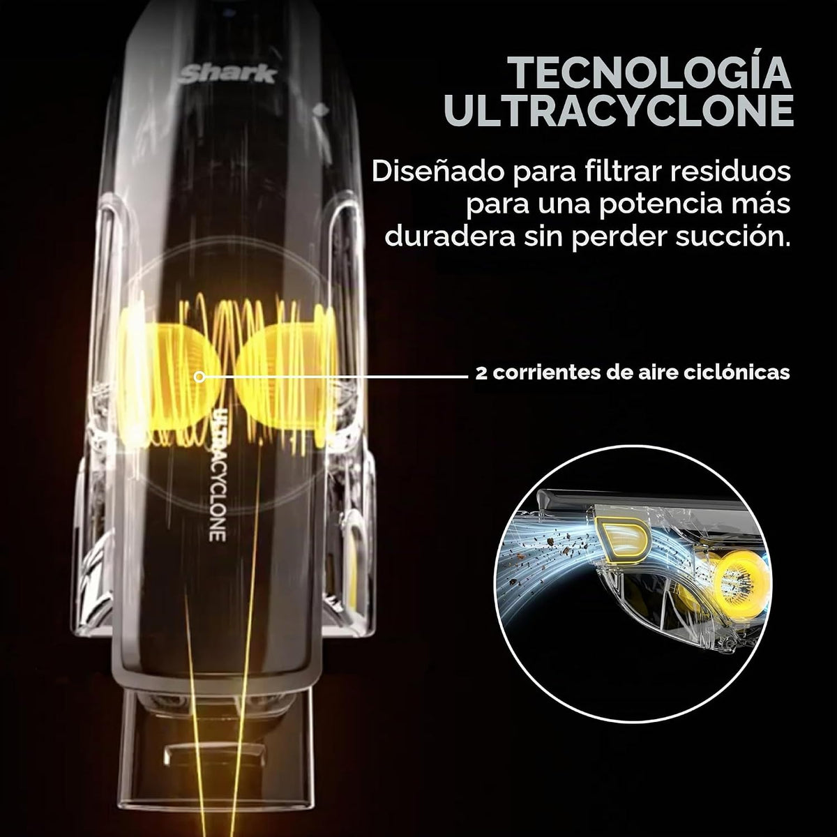 Shark UltraCyclone Pet Pro Plus - Aspiradora de mano inalámbrica, c...