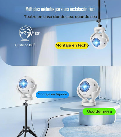 Proyector inteligente con WiFi y Bluetooth, proyector de soporte na...