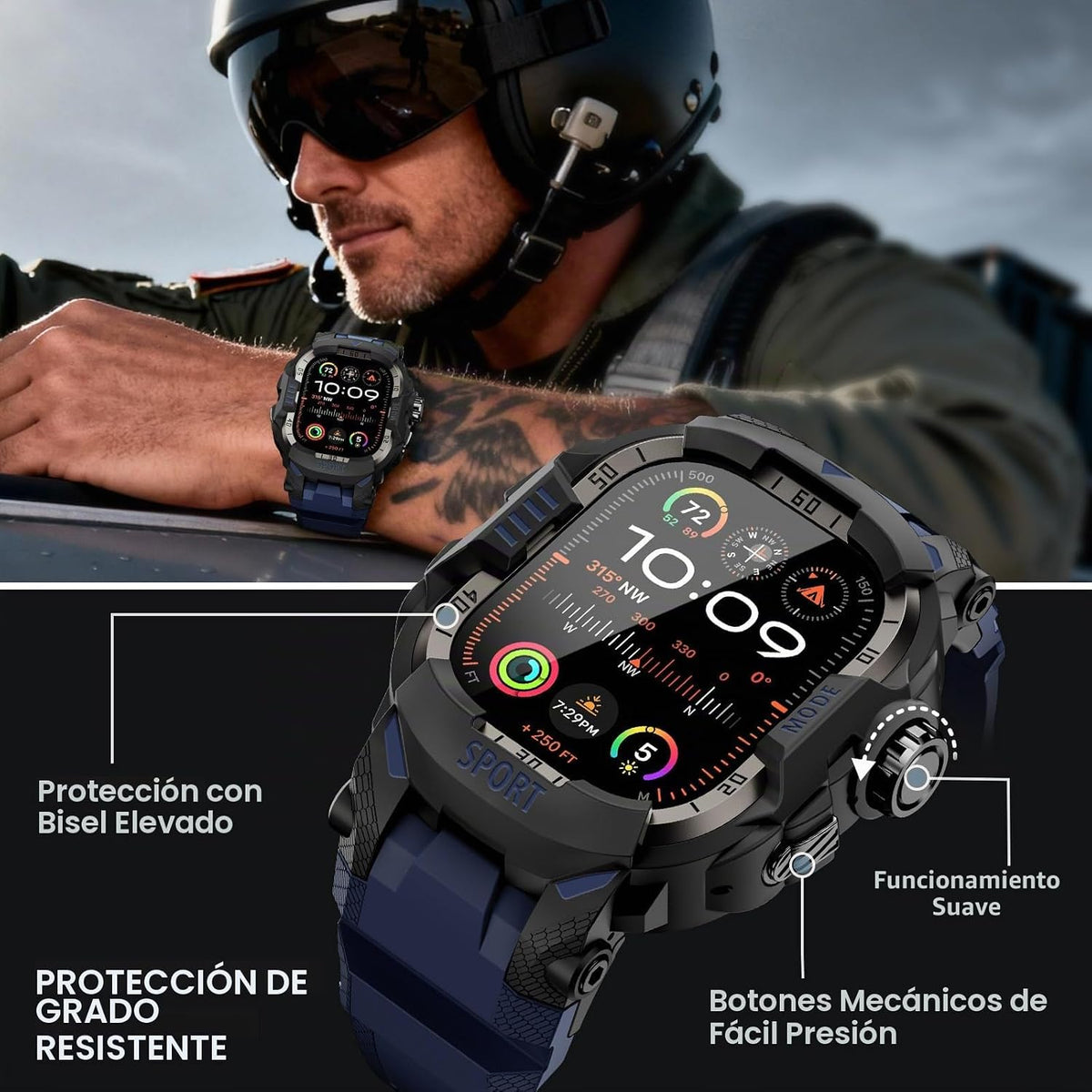 DABAOZA Funda resistente con correa táctica para hombre, compatible...