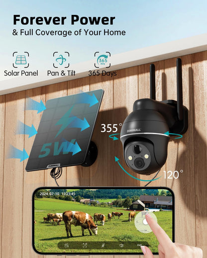 ZUMIMALL Cámaras de seguridad celulares 4G LTE inalámbricas para ex...
