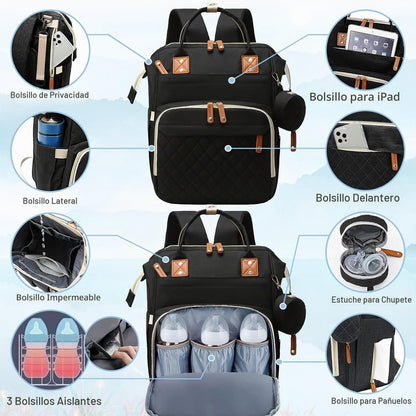 SHITIESHOU Bolsa de pañales mochila para bebé, bolsa de pañales par...