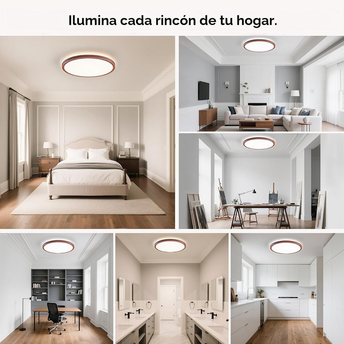BLNAN Lámpara de techo LED regulable con control remoto, 12 pulgada...
