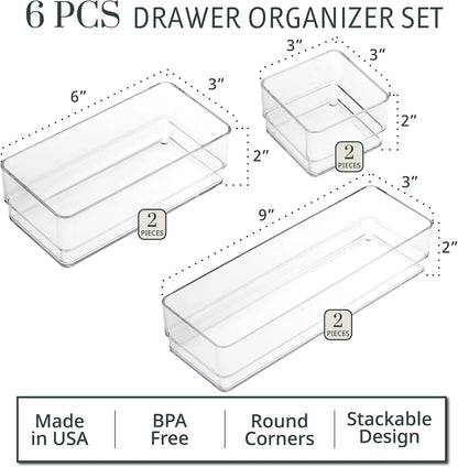 Organizadores de plástico transparente para maquillaje, conjunto de...