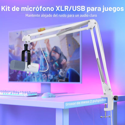 FIFINE AmpliGame AM8TW - Kit de micrófono para juegos XLR\/USB | Mi...