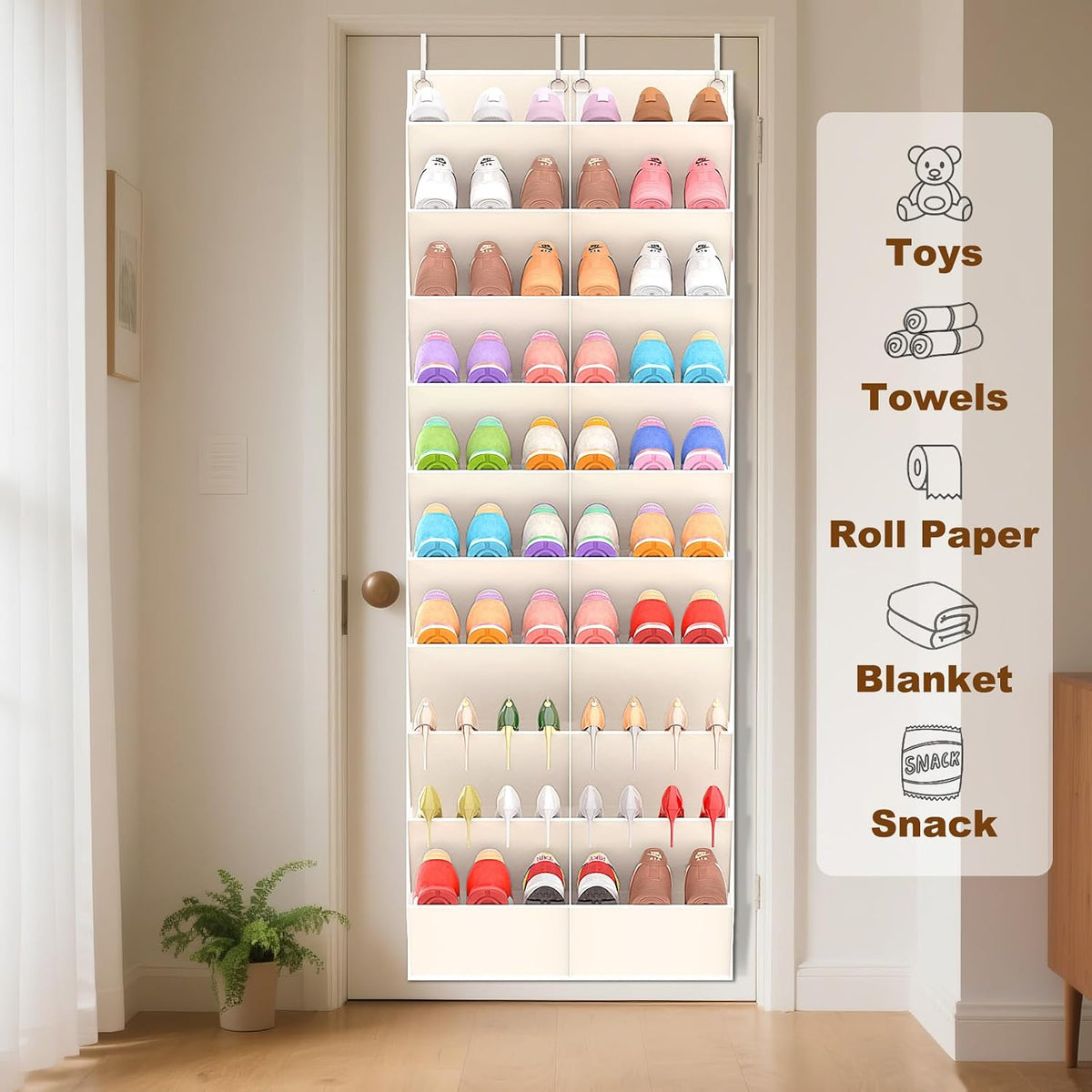 UVIAHOMI - Organizador de zapatos para puerta de 20 a 30 pares, est...