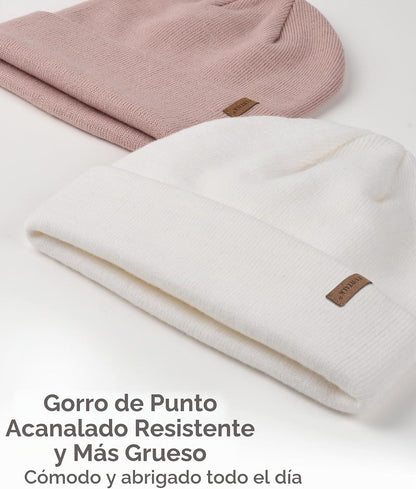 FURTALK Gorro para Hombres y Mujeres con Puños Tejido Grueso Unisex...