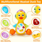 Tsomtto Juguetes musicales de cangrejo y pato iluminado para bebés...