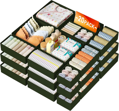 DIMJ Organizador de cajones para almacenamiento de ropa, paquete de...