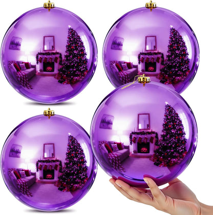 Zubebe 4 piezas Adornos de bola de Navidad extra grandes de 8"...