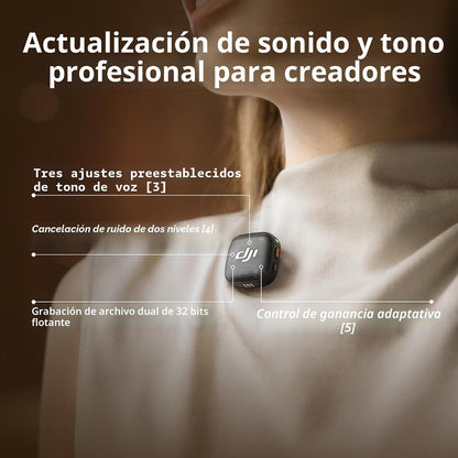 Transmisor DJI Mic 3, mini micrófono inalámbrico para iPhone\/cámar...