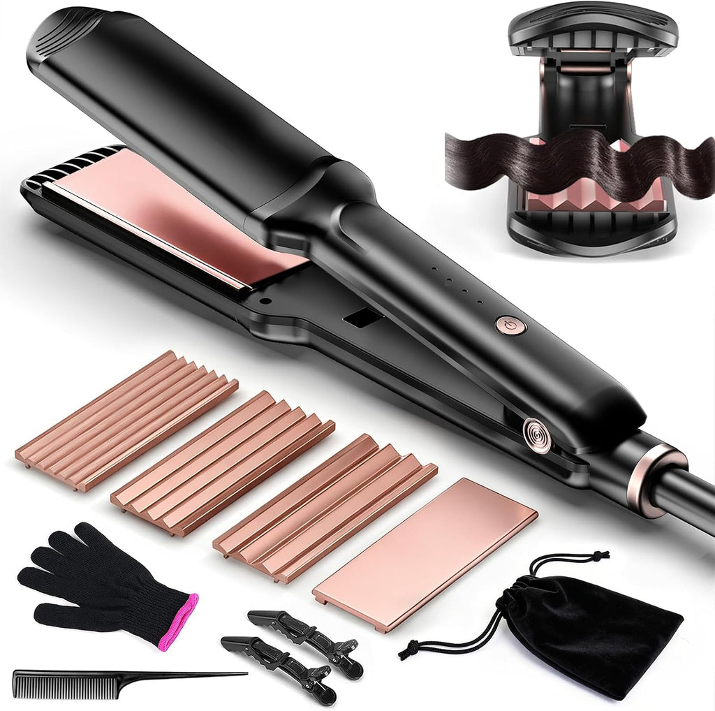 Santiway Crimpadora de cabello para mujer, juego de plancha de pelo...
