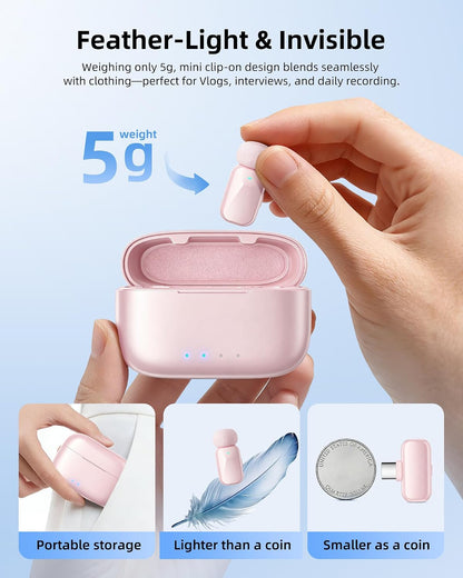 Blinfada Mini 2 micrófonos inalámbricos Lavalier para iPhone 16\/17...
