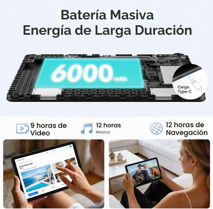Tablet Android 16 de 10 pulgadas con teclado, 16 GB de RAM + 32 GB,...