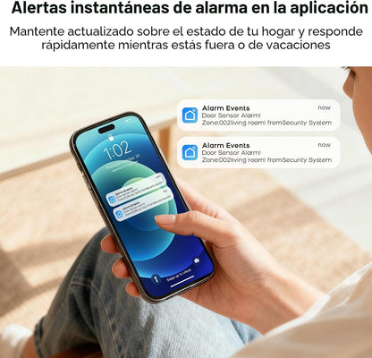 Sistema de alarma para seguridad del hogar, WiFi+4G, alertas instan...