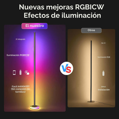 Wfiia RGBICW - Lámpara de pie inteligente LED de 59 pulgadas, ilumi...